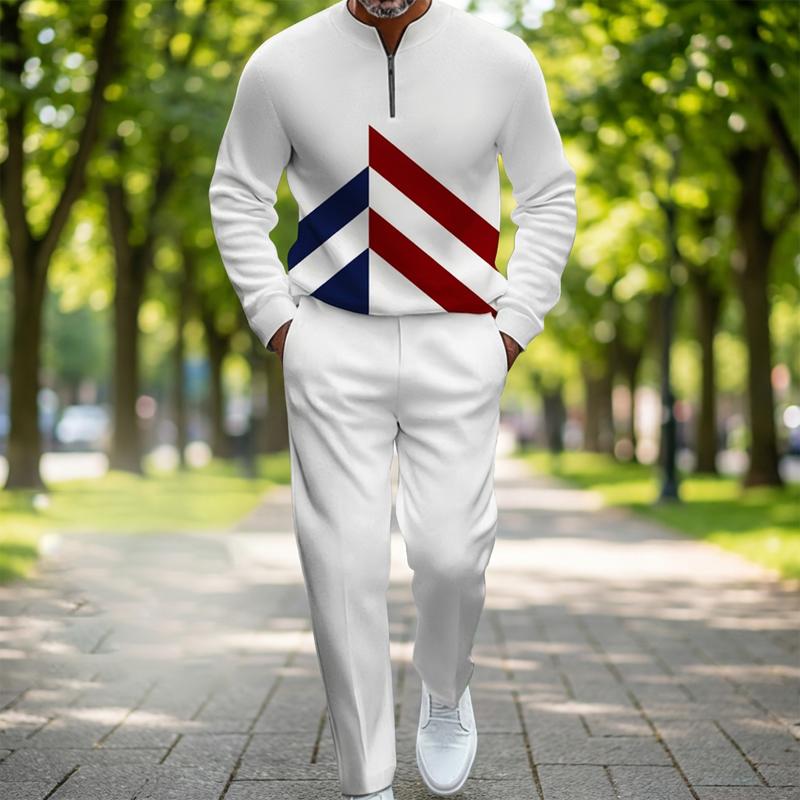 Gluschwein - 👕 60% RABATT! 🔥 Trainingsanzug für Herren mit Halbem Reißverschluss & Farbblock-Design – Moderner Look, Bequeme Passform & Perfekt Für Sport & Freizeit 👖
