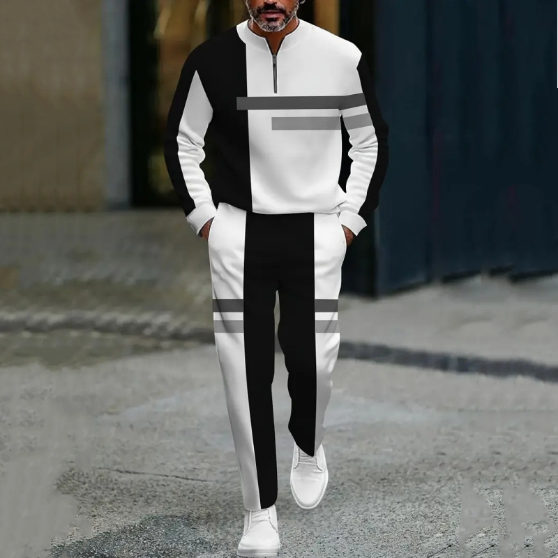 Gluschwein - 👕 60% RABATT! 🔥 Trainingsanzug für Herren mit Halbem Reißverschluss & Farbblock-Design – Moderner Look, Bequeme Passform & Perfekt Für Sport & Freizeit 👖