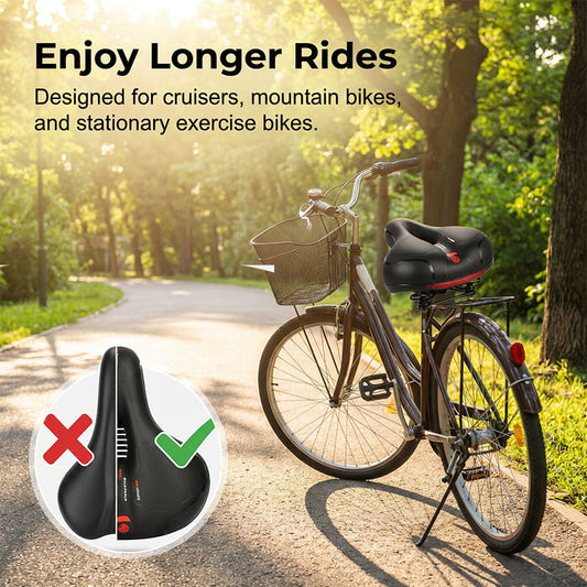 Gluschwein - ✨🔥 Ergonomischer Fahrradsattel mit Memory-Schaum – atmungsaktiv, schmerzfrei dank Druckentlastung & stoßdämpfend für lange Touren 🚲💨 Jetzt entdecken & Komfort genießen!