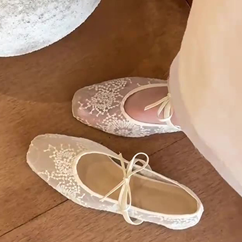 Gluschwein - ✨🎀Elegante Ballerinas aus Mesh mit Schleife
