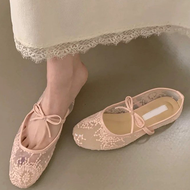 Gluschwein - ✨🎀Elegante Ballerinas aus Mesh mit Schleife
