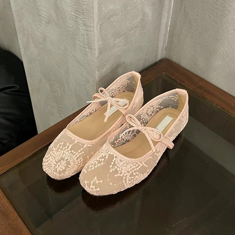 Gluschwein - ✨🎀Elegante Ballerinas aus Mesh mit Schleife
