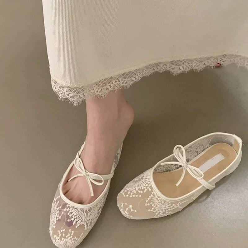 Gluschwein - ✨🎀Elegante Ballerinas aus Mesh mit Schleife
