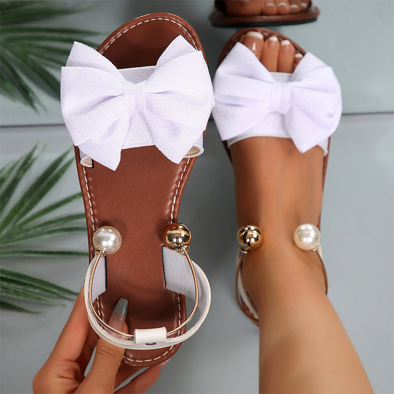 😍Zeitlich begrenzter Rabatt 49% 💥Stilvolle Riemchen-Sandalen mit Perlen-Detail