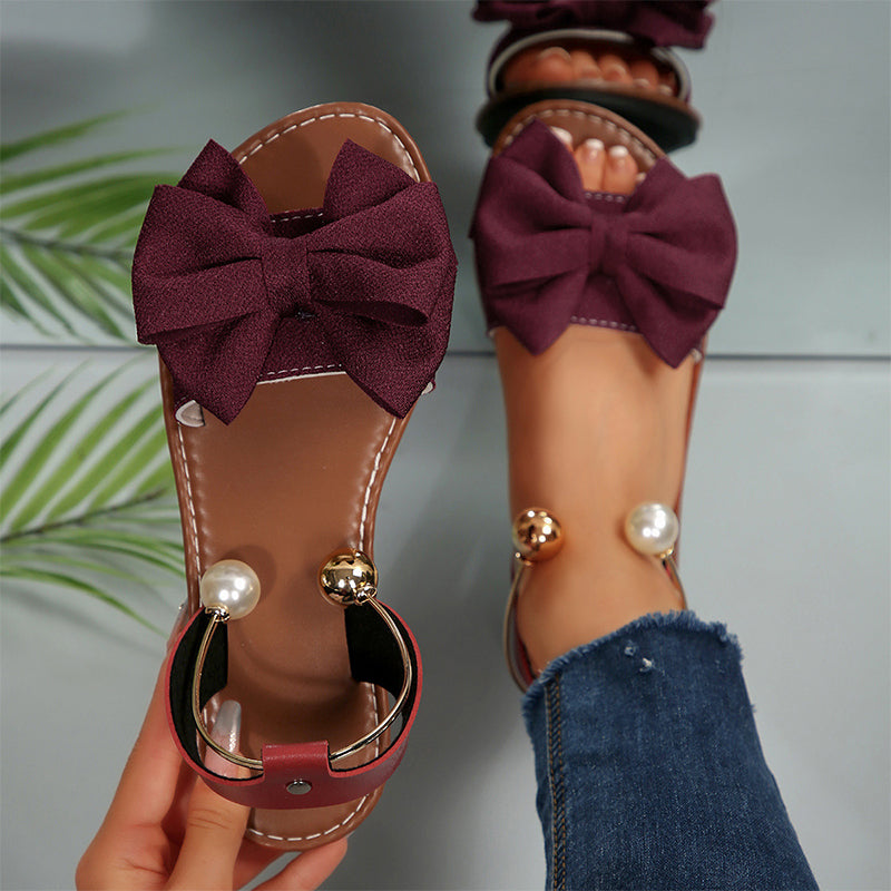 😍Zeitlich begrenzter Rabatt 49% 💥Stilvolle Riemchen-Sandalen mit Perlen-Detail