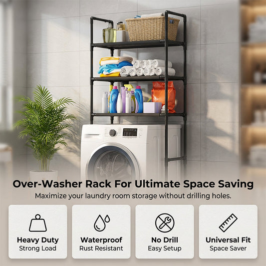 Gluschwein - 📢📢50 % Rabatt!!🏠✨ Praktisches Aufbewahrungsregal für Bad und Waschküche | Kein Bohren erforderlich 🛠️