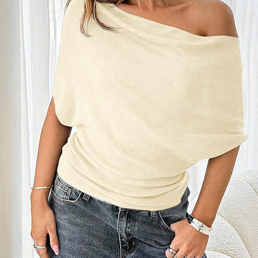 Gluschwein - 🔥 Heißer Sale: 50 % Rabatt!! 🔥 Asymmetrisches Off-Shoulder-Oberteil mit Fledermausärmeln für Damen
