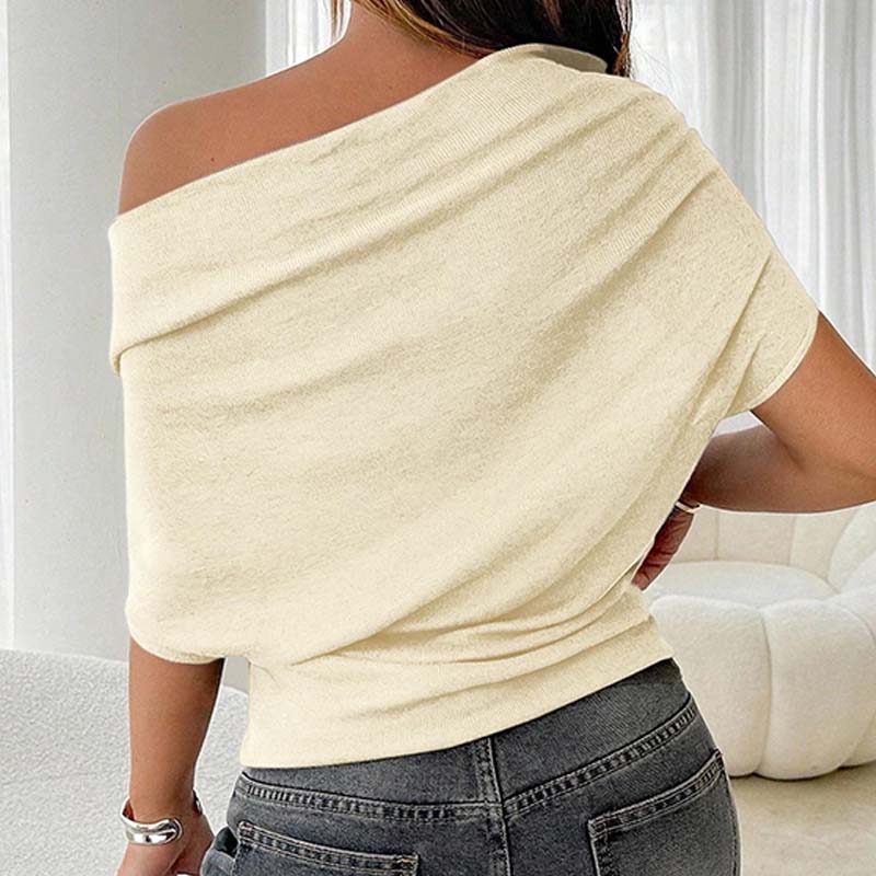 Gluschwein - 🔥 Heißer Sale: 50 % Rabatt!! 🔥 Asymmetrisches Off-Shoulder-Oberteil mit Fledermausärmeln für Damen