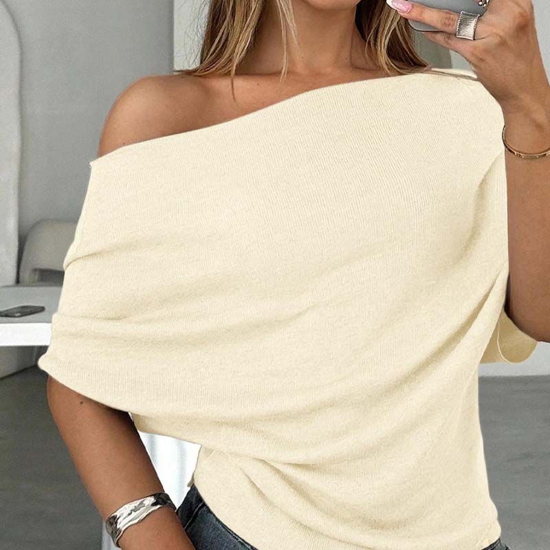 Gluschwein - 🔥 Heißer Sale: 50 % Rabatt!! 🔥 Asymmetrisches Off-Shoulder-Oberteil mit Fledermausärmeln für Damen