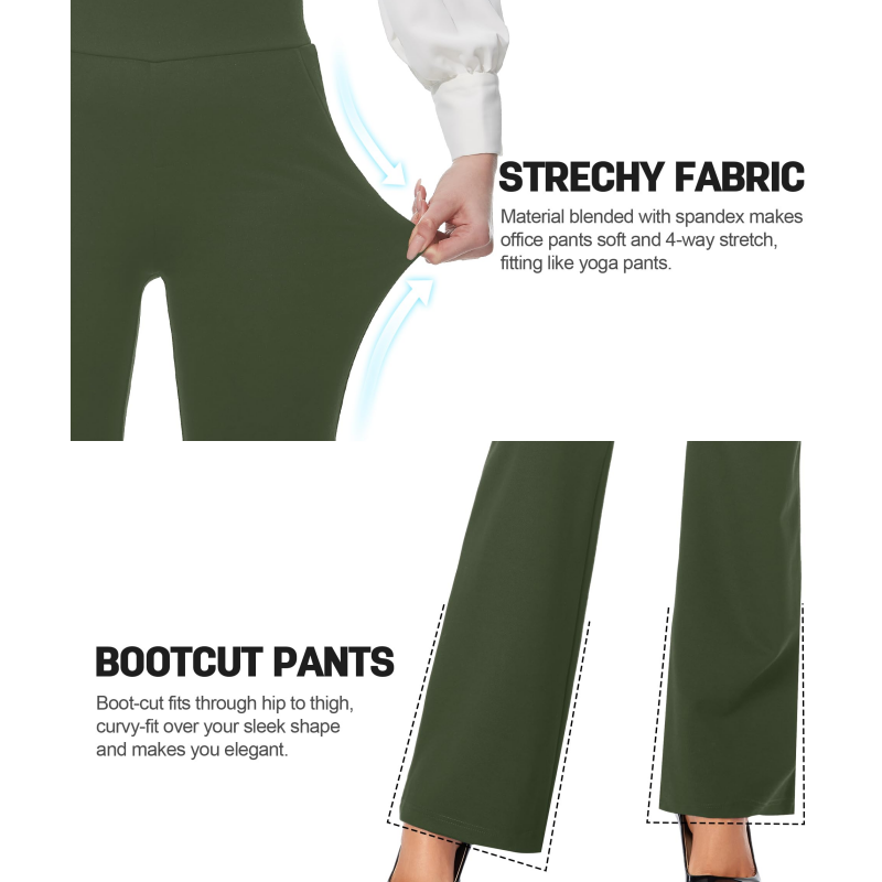 🔥49% RABATT! & HEISSER VERKAUF 2026🔥 Damen-Stretch-Bootcut-Anzughose mit hohem Bund