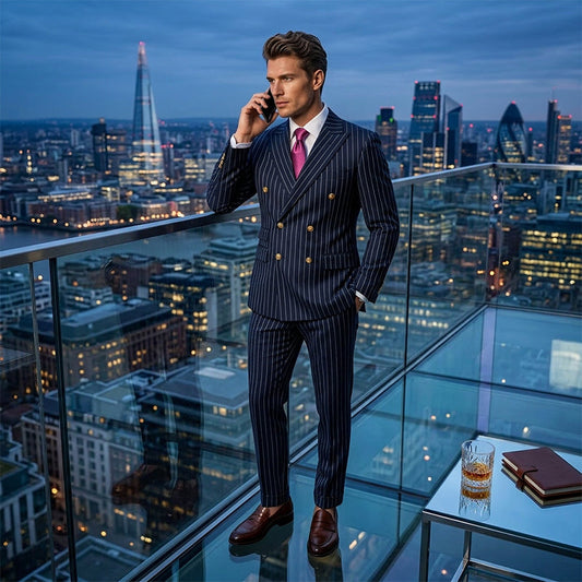 Gluschwein - 🔥Heiße Sonderangebote – Zweireihiger Nadelstreifen-Anzug für Herren