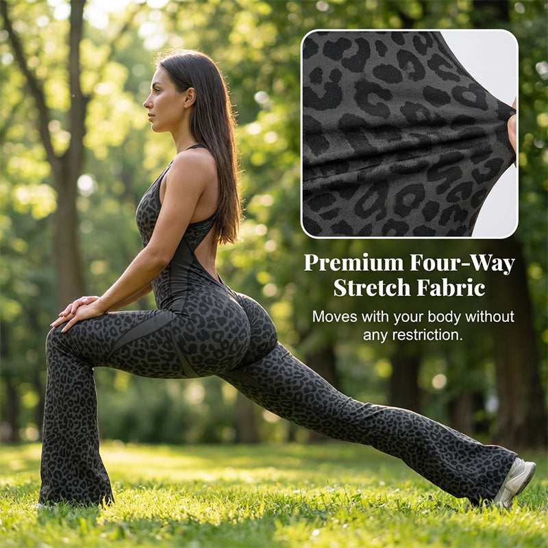 Gluschwein - 🔥Neuheit 2026🔥 Trainings-Jumpsuit für Damen mit Leopardenmuster und integriertem BH