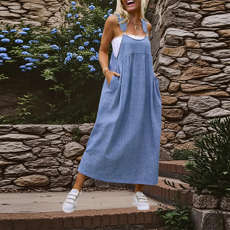 👗 JETZT 52 % RABATT! 🌸Ein locker sitzendes, federleichtes Kleid ☁️ Leicht, atmungsaktiv und nicht stickig 🌬️ Mit versteckter, großer Tasche 📱