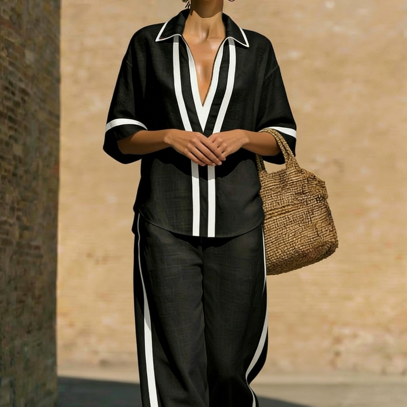 Gluschwein - Zweiteiliges Freizeit-Set für Damen im Color-Block-Look