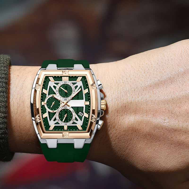 Gluschwein - ⌚ 50% RABATT! 🔥 Moderne Fassförmige Gehäuseuhr für Männer – Elegantes Design, Präzises Quarzwerk & Zeitloser Stil ✨