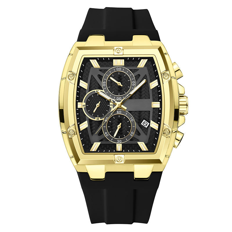 Gluschwein - ⌚ 50% RABATT! 🔥 Moderne Fassförmige Gehäuseuhr für Männer – Elegantes Design, Präzises Quarzwerk & Zeitloser Stil ✨