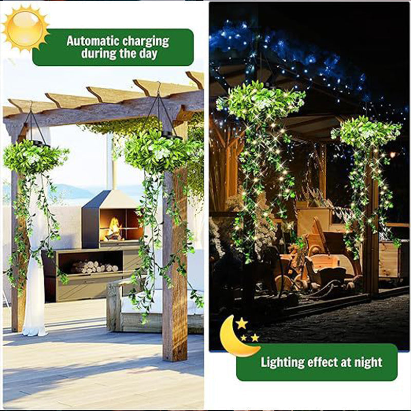 Gluschwein - ☀️ KAUFE 3, ERHALTE 1 GRATIS! 🌿 Solar-Efeu-Lichterkette – Wasserdicht, 8 Modi & flexibel – Perfekt für Garten, Balkon & Wanddekoration 💡