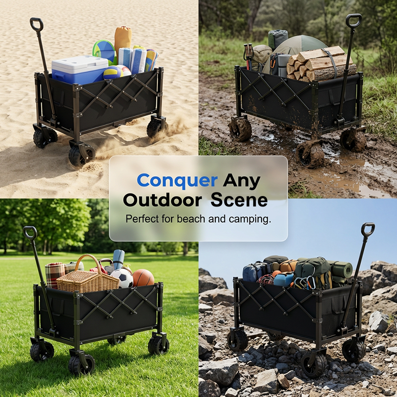 Gluschwein - ⌛ Nur noch 3 Tage – 50 % auf alles! ⏰Faltbarer Bollerwagen – Großes Volumen, Outdoor Camping Handwagen, Leicht & Tragbar