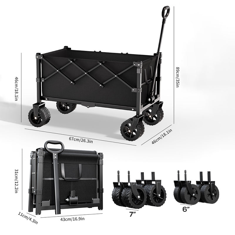 Gluschwein - ⌛ Nur noch 3 Tage – 50 % auf alles! ⏰Faltbarer Bollerwagen – Großes Volumen, Outdoor Camping Handwagen, Leicht & Tragbar