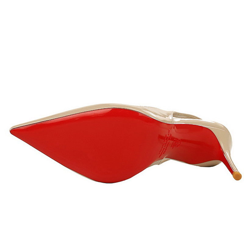 Gluschwein - 💎50% Rabatt💥👠Lackleder-Stilettos mit spitzer Zehenpartie und Fersenriemen für Damen💃Ich bin die Königin – ich strahle vor Selbstbewusstsein
