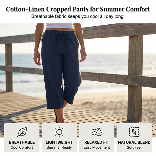 Gluschwein - 🔥Solange der Vorrat reicht 40 % Rabatt!🎉Baumwoll-Leinen-7/8-Hose für Damen – luftig & vielseitig👖☀️