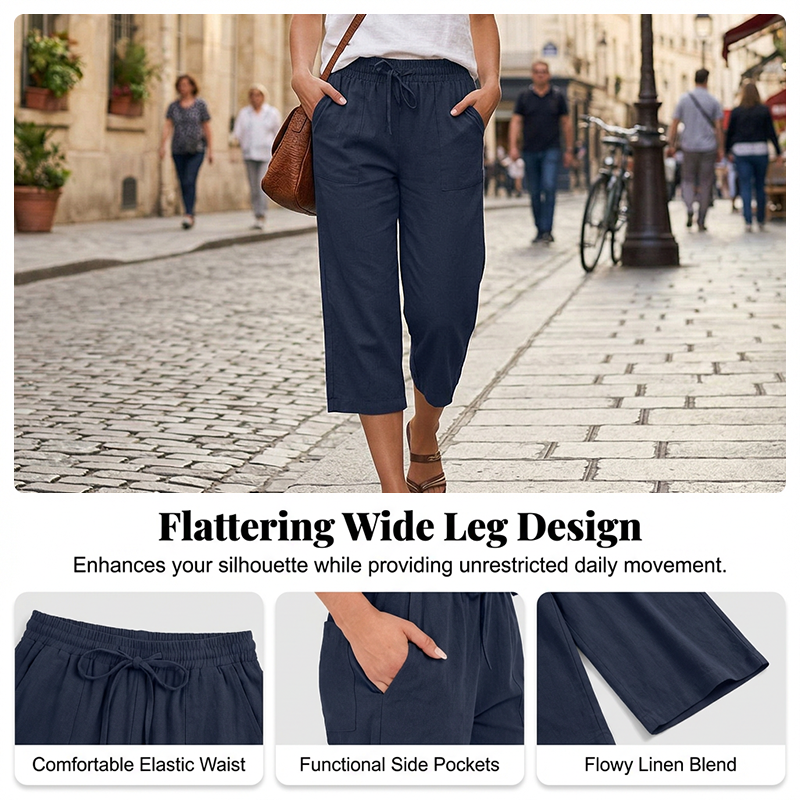 Gluschwein - 🔥Solange der Vorrat reicht 40 % Rabatt!🎉Baumwoll-Leinen-7/8-Hose für Damen – luftig & vielseitig👖☀️