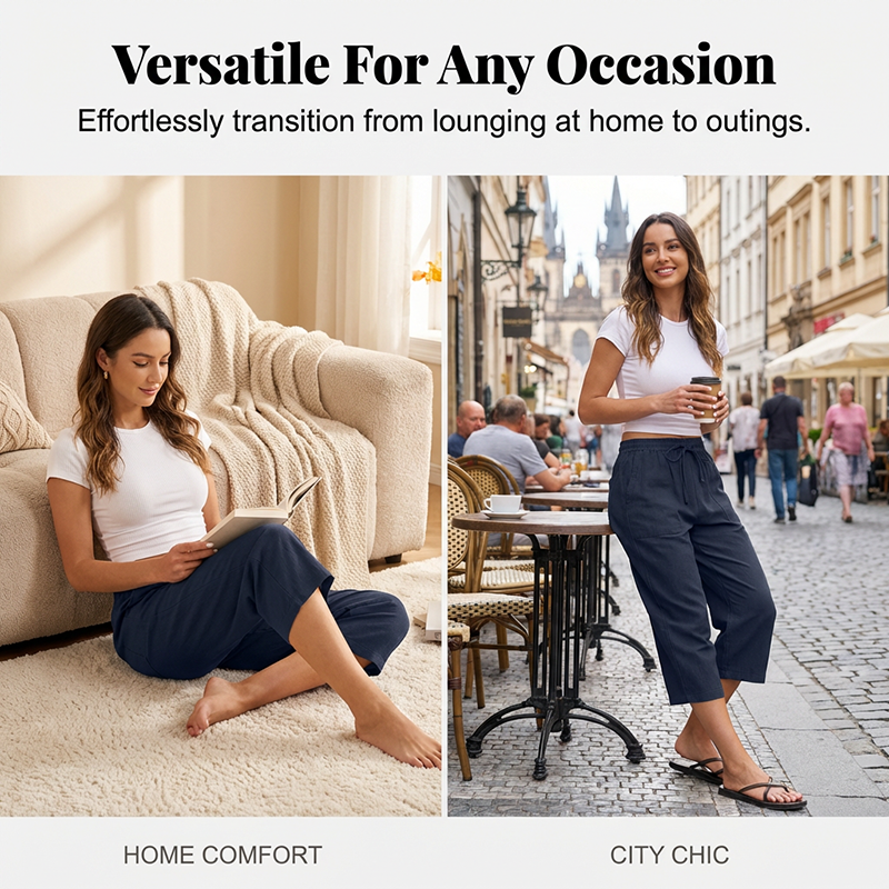 Gluschwein - 🔥Solange der Vorrat reicht 40 % Rabatt!🎉Baumwoll-Leinen-7/8-Hose für Damen – luftig & vielseitig👖☀️