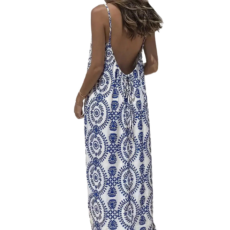 Gluschwein - Women's Summer Backless Spaghetti Strap Maxi Dress