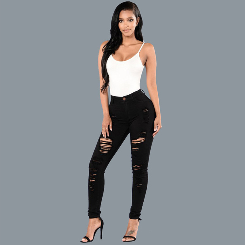 Gluschwein - Women's High-Waist Ripped Skinny Jeans