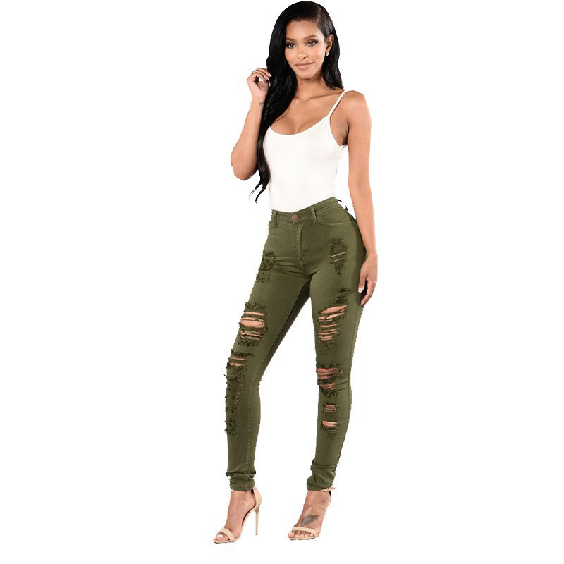 Gluschwein - Women's High-Waist Ripped Skinny Jeans