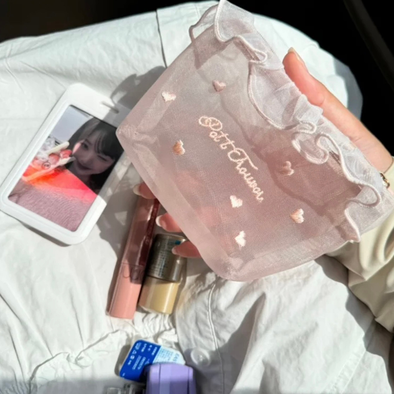 Gluschwein - Portable Sheer Mesh Makeup Bag