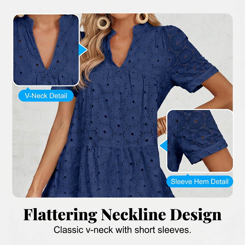 Gluschwein - 👗 49% RABATT! 🌞 Baumwoll-Sommerkleid mit Edler Lochstickerei – Luftig, Elegant & Perfekt Für Warme Tage 🌸
