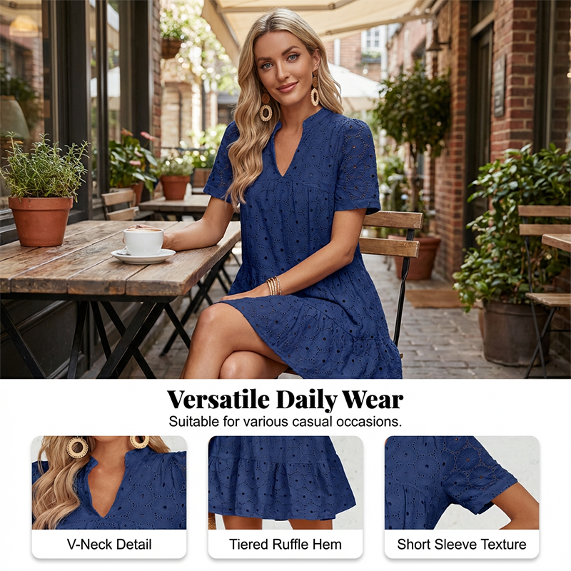 Gluschwein - 👗 49% RABATT! 🌞 Baumwoll-Sommerkleid mit Edler Lochstickerei – Luftig, Elegant & Perfekt Für Warme Tage 🌸