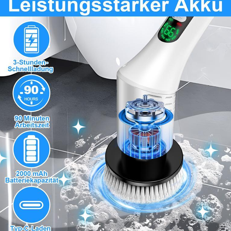 🧼50 % Rabatt!🎉Verbesserte elektrische rotierende Reinigungsbürste mit LED-Display