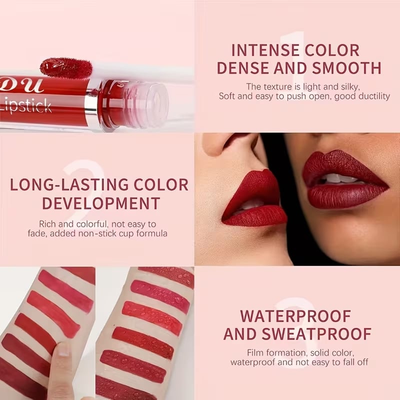 📢📢50 % RABATT !!!⏰18er-Set matter, wasserfester und langanhaltender Lipgloss