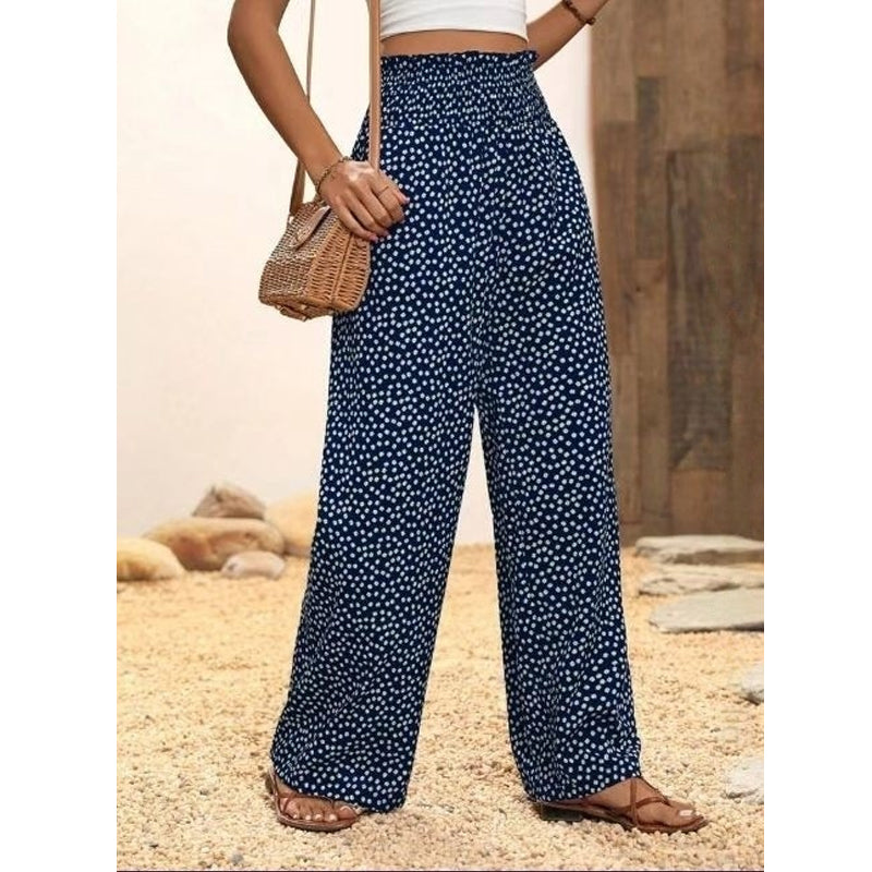 Gluschwein - Damen-Hose mit gerafftem Hohem Bund & Weitem Bein – Leicht, vielseitig & eleganter Oversize-Style 🌿