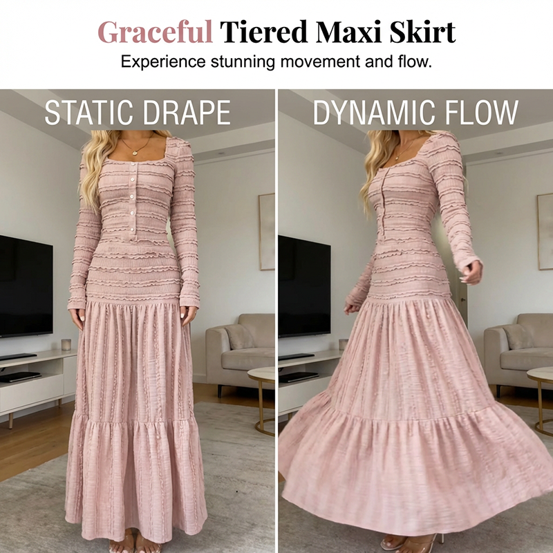 Gluschwein - 🌸 Maxikleid mit quadratischem Ausschnitt – Vintage-Charme trifft moderne Eleganz. Zeitlos & zauberhaft. ✨