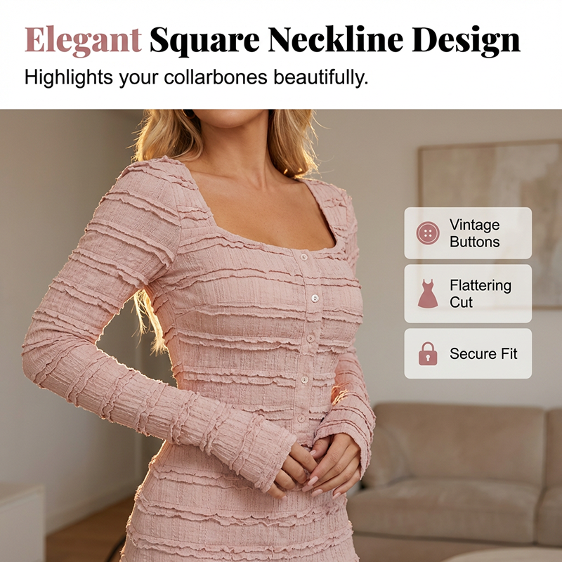 Gluschwein - 🌸 Maxikleid mit quadratischem Ausschnitt – Vintage-Charme trifft moderne Eleganz. Zeitlos & zauberhaft. ✨