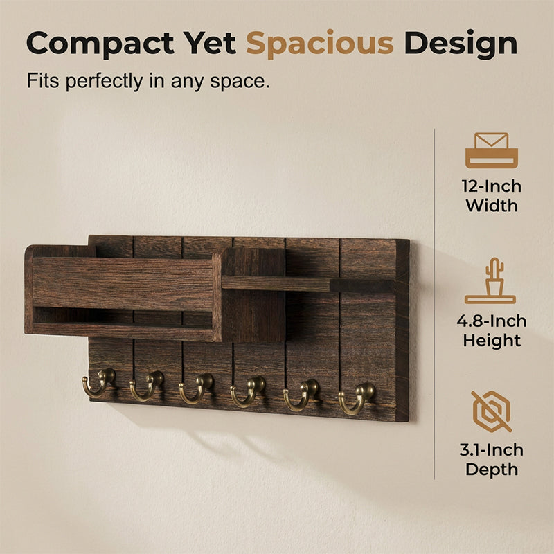 Gluschwein - Wall-Mounted Mail and Key Holder with Shelf