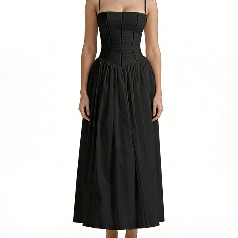 Gluschwein - Elegant Floral Corset Maxi Dress