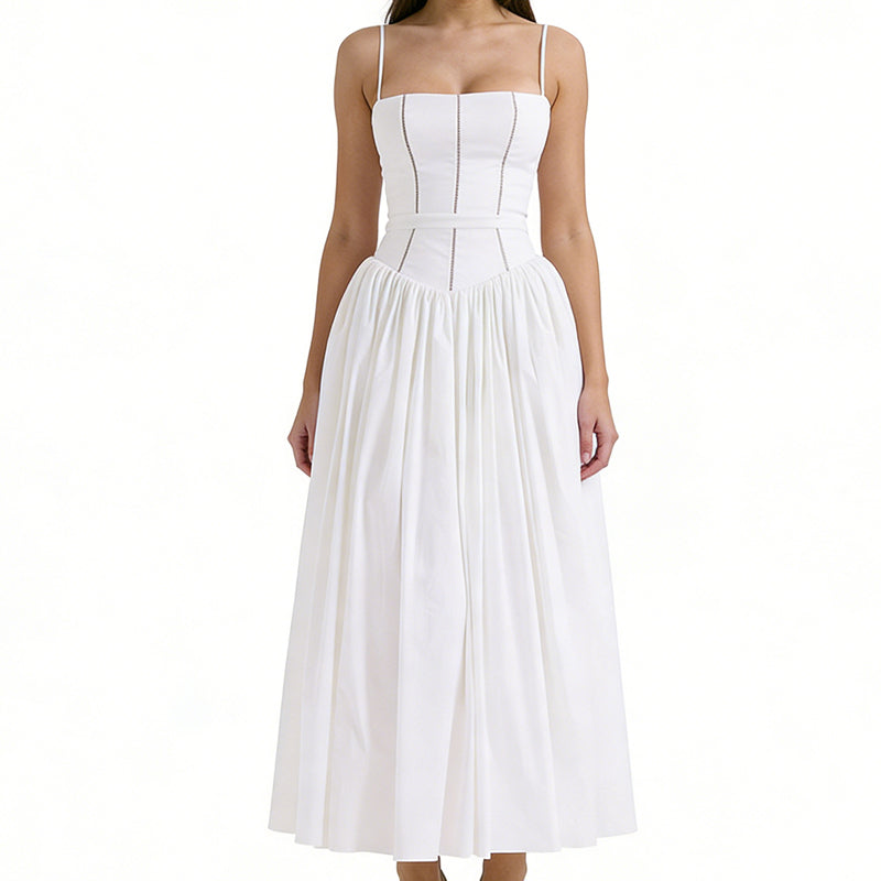 Gluschwein - Elegant Floral Corset Maxi Dress