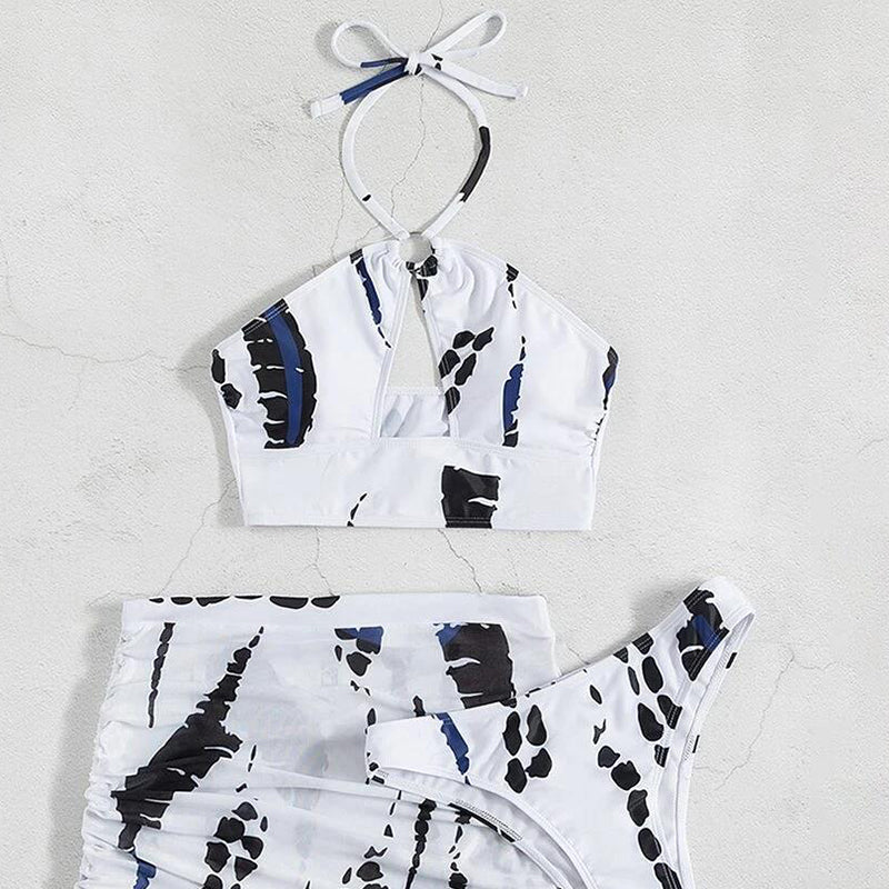 Gluschwein - 👙 50% RABATT! 🌊 3-teiliges Gerafftes Bikini-Set für Damen – Figurbetonend, Verstellbare Träger & Perfekt Für Strand & Urlaub 🌸