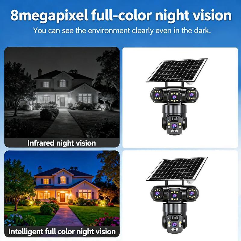 🔎 50% RABATT! 📷 6K 9MP 3-Linsen Kamera – 10x Zoom, 360° PTZ & Farb-Nachtsicht – IP66 wasserdicht – Rundumschutz ohne toten Winkel 🌙