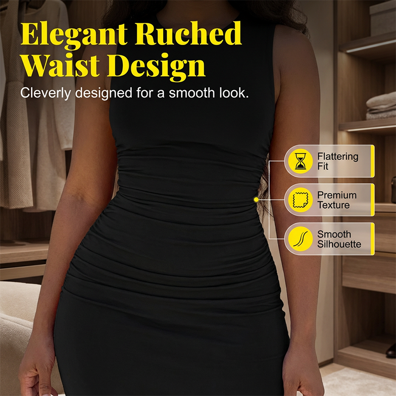 Gluschwein - Elastisches, ärmelloses, figurbetontes Kleid für Damen