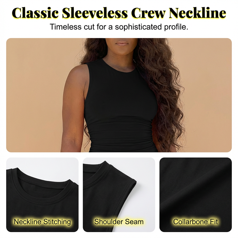 Gluschwein - Elastisches, ärmelloses, figurbetontes Kleid für Damen