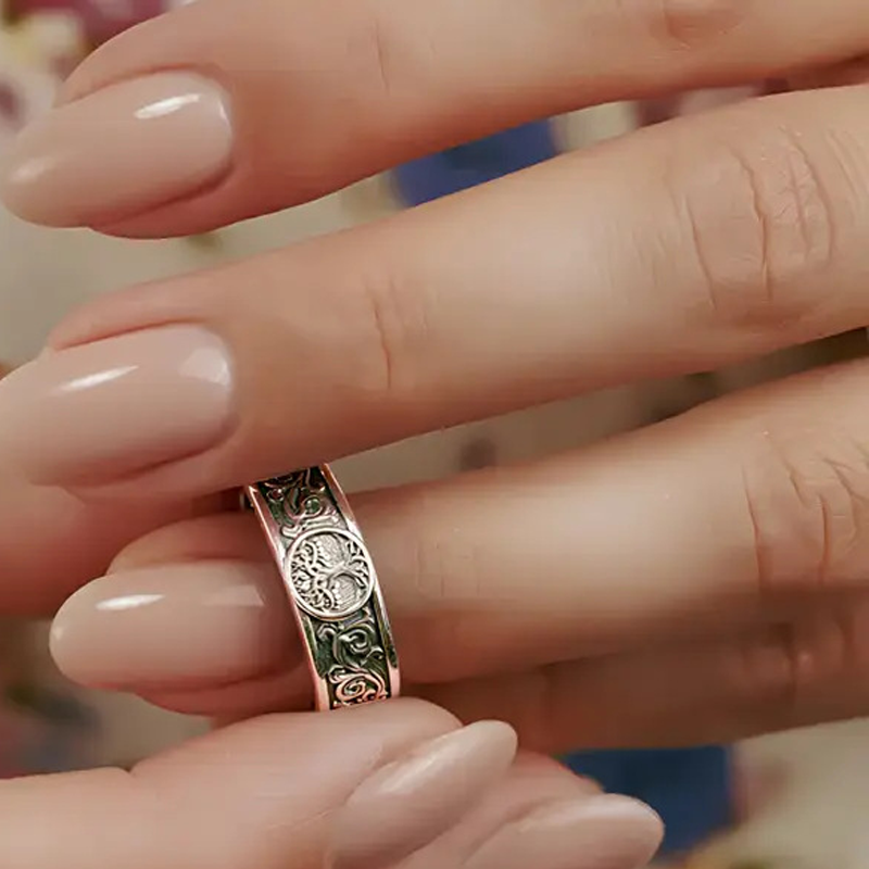 🔥Solange der Vorrat reicht 40 % Rabatt!🎉Lebensbaum-Ring mit kunstvollen Schnörkeln