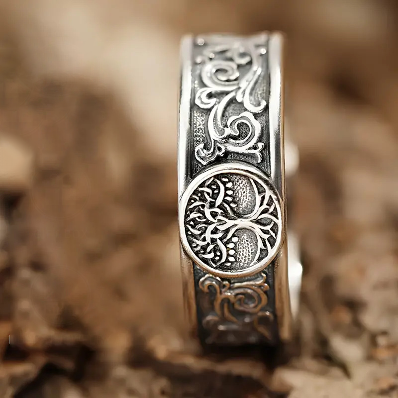 🔥Solange der Vorrat reicht 40 % Rabatt!🎉Lebensbaum-Ring mit kunstvollen Schnörkeln