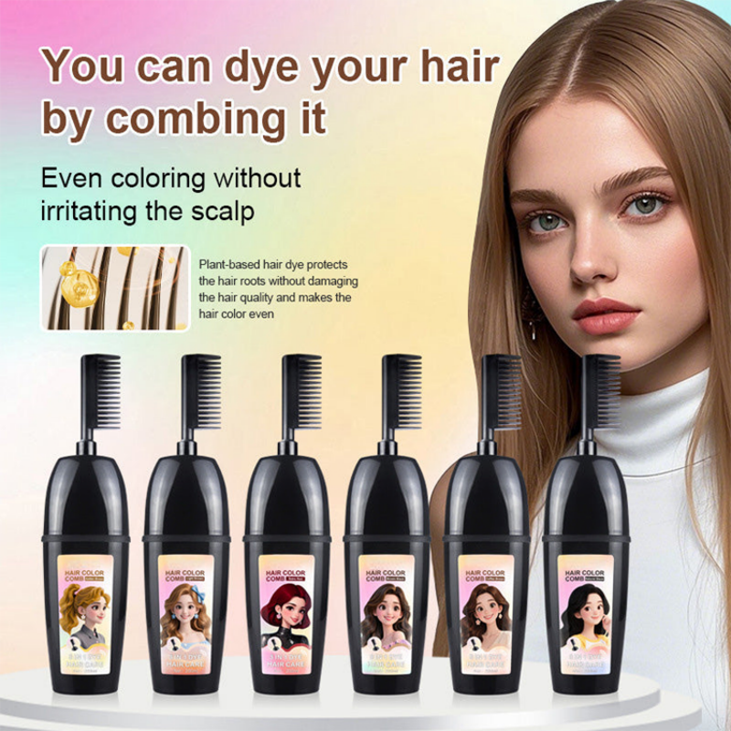 💇‍♀️ 3-in-1 Haarfarbenkamm | Färben, Mischen & Auftragen in einem Schritt – Einfache Anwendung zu Hause – 2 kaufen, 1 gratis