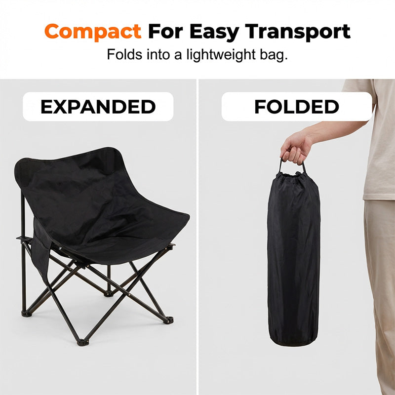 Gluschwein - Tragbarer, zusammenklappbarer Moon Chair für Camping und Outdoor-Aktivitäten