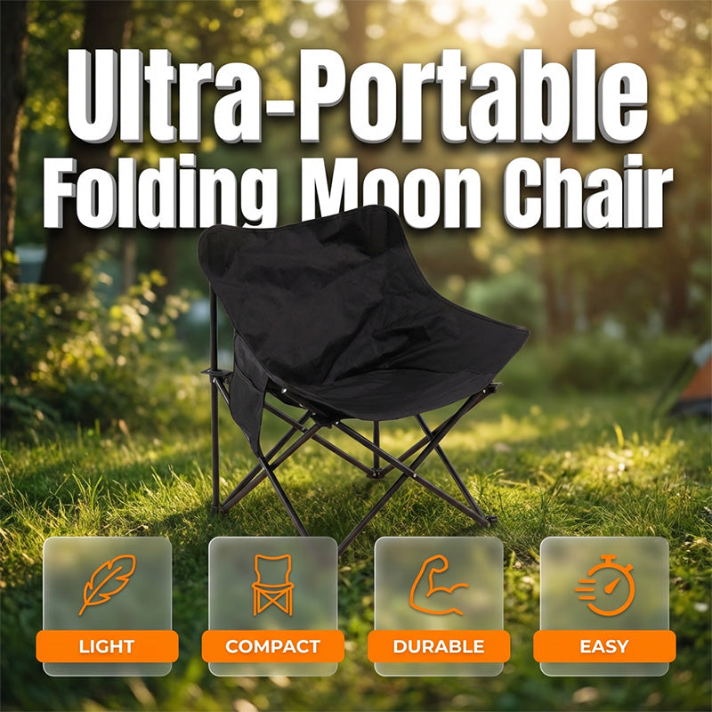 Gluschwein - Tragbarer, zusammenklappbarer Moon Chair für Camping und Outdoor-Aktivitäten